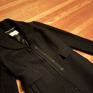 Banana Republic Black Wool Collared Coat Mid Thigh Size XS